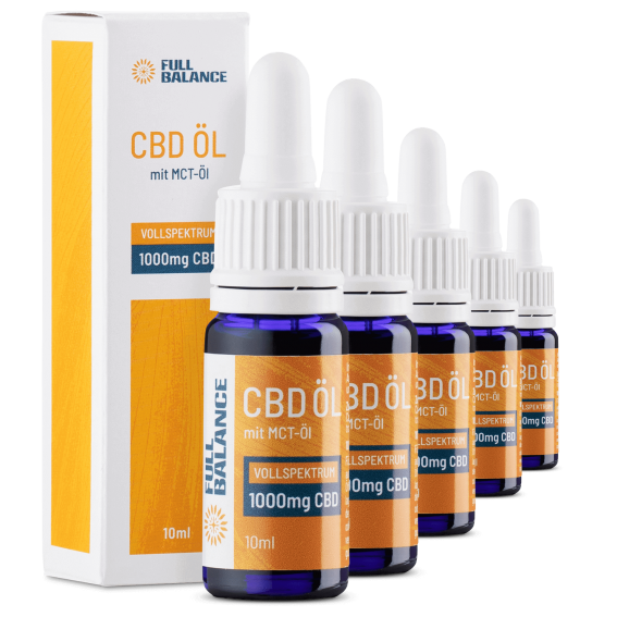 10% CBD Öl mit MCT Öl Vollspektrum Cannabidiol 5er Set