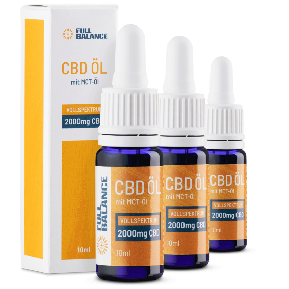 20% CBD Öl mit MCT Öl Vollspektrum Cannabidiol 3er Set