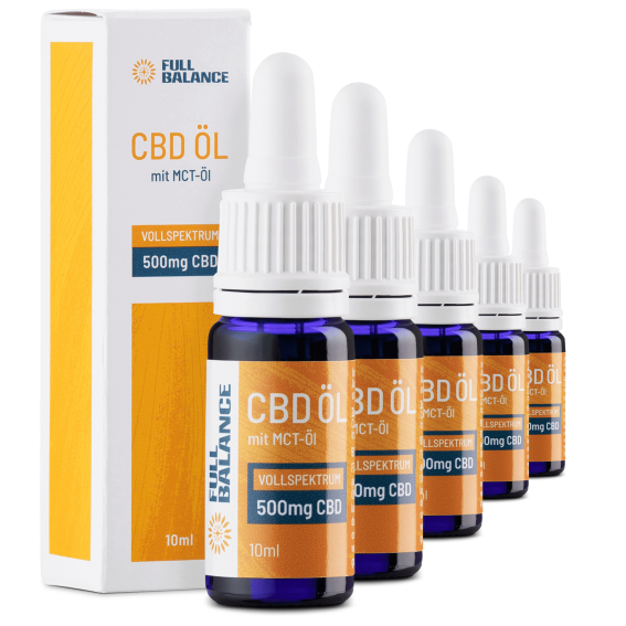 5% CBD Öl mit MCT Öl Vollspektrum Cannabidiol 5er Set