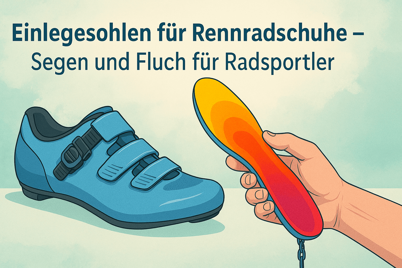 Rennradschuhe und Einlegesohle