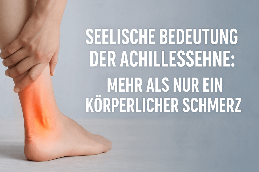 Es wird einen Hand gezeigt die sich die Wade greift und die Achillesferse ist beleuchtet - es geht um die Seelische Bedeutung der Achillessehne