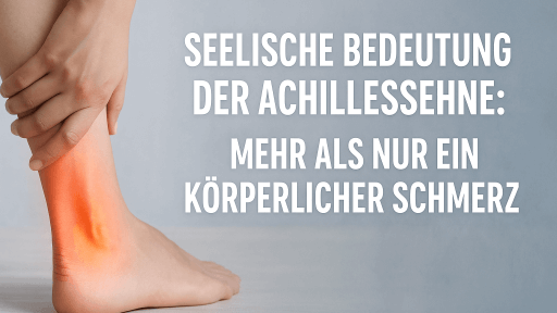 Es wird einen Hand gezeigt die sich die Wade greift und die Achillesferse ist beleuchtet - es geht um die Seelische Bedeutung der Achillessehne
