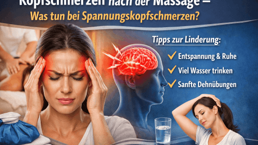 Infografik zum Beitrag Kopfschmerzen nach der Massage – was tun bei Spannungskopfschmerzen?
