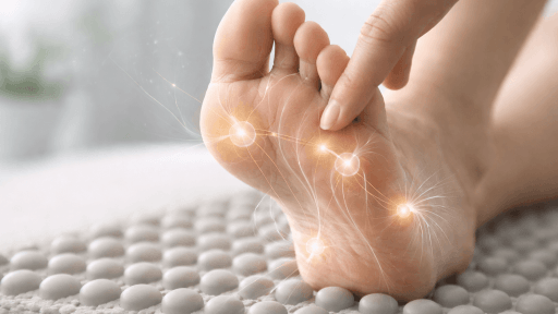 Visuelle Darstellung der Mechanorezeptoren auf der Fußsohle