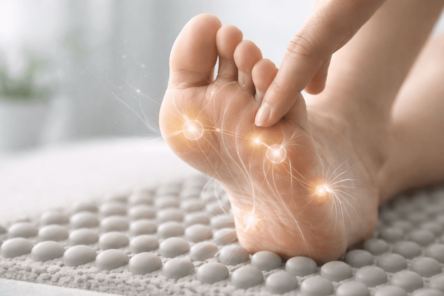 Visuelle Darstellung der Mechanorezeptoren auf der Fußsohle