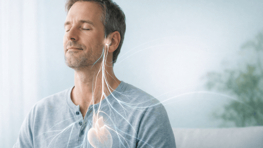 Ein Mann in voller Entspannung und Aktivierung des Parasympathikus