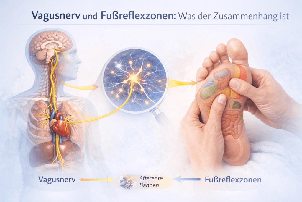 Vagusnerv und Fußreflexzonen Illustration Erklärung - Was der Zusammenhang ist