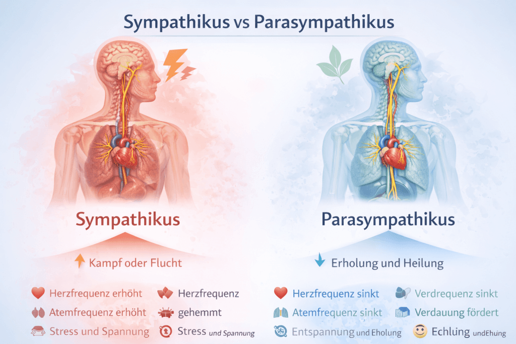Vagusnerv und Parasympathikus illustriert - Das Entspannungssystem